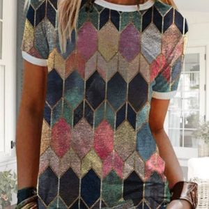 Geometric Printed Short Sleeve SKU175824571950413814