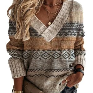 V Neck Boho Ethnic SKU175824571998286306