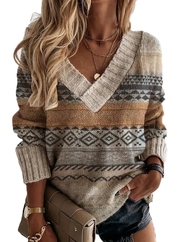 V Neck Boho Ethnic SKU175824571998286306