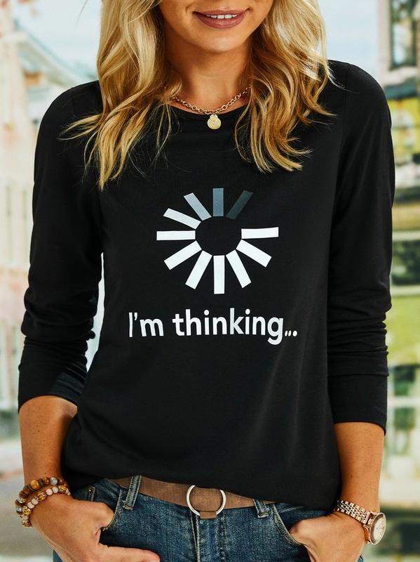 I'm Thinking Long Sleeve Round Neck SKU175824571921061127