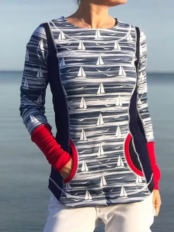 Printed Long Sleeve Crew Neck SKU175824571946269179