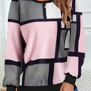Crew Neck Loose Geometric SKU175824571931347465