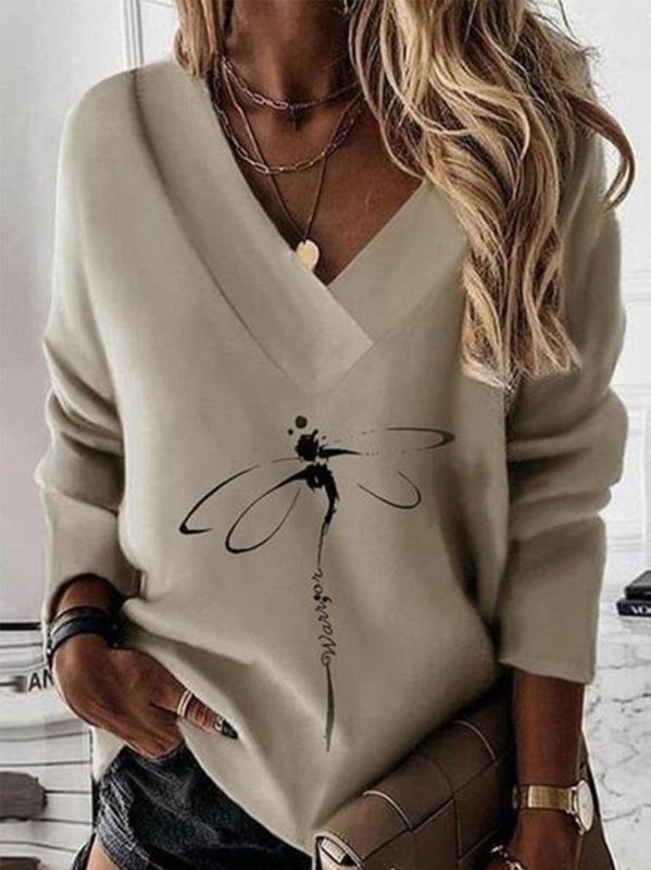 Regular Fit V Neck Casual Long SKU175824571990792098
