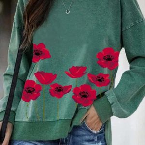 Crew Neck Loose Cotton-Blend Vacation Hoodies SKU175824571935797076