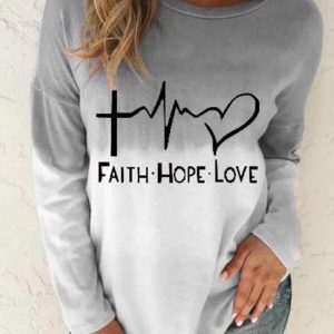 Long Sleeve Ombre Casual Letter SKU175824571981446140